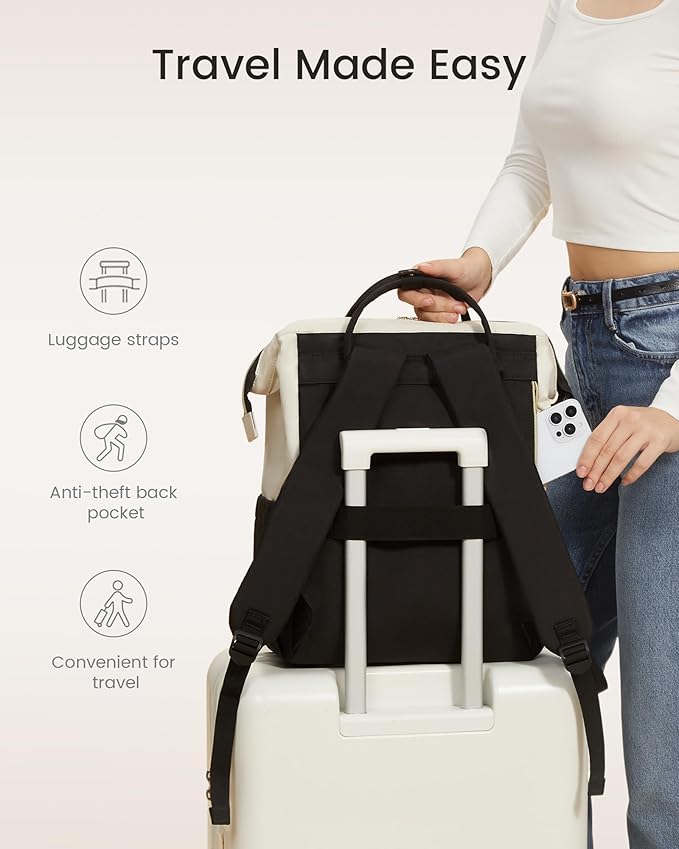 LOVEVOOK Laptop Backpack for Women, 18 Inch Work Business Backpacks Purse With Large Capacity, Waterproof Nurse Bag College Bookbag for School, Waterproof Casual Daypack for Travel