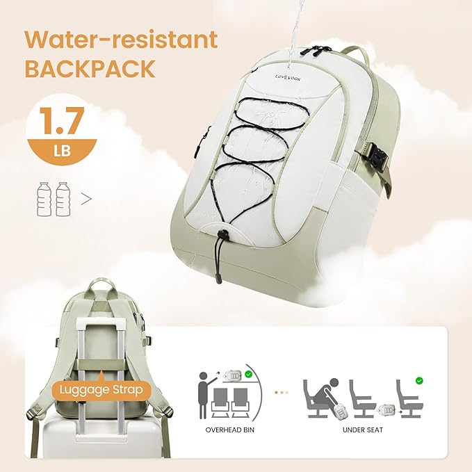 LOVEVOOK Mens Backpack with Giant Tumbler Holder Pocket,15.6 Inch Everyday Laptop Backpack Commuter Travel Work Computer Bag for Women,Casual Hiking College Teacher Back Pack Daypack,White-Black