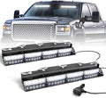 HLauto 6Z4J Emergency Dash Strobe Lights: 2x16.8 inch White Safety Lights, 48 LED Flashing Warning Hazard Interior Windshield Visor Traffic Light Bar for Trucks, Construction Vehicles