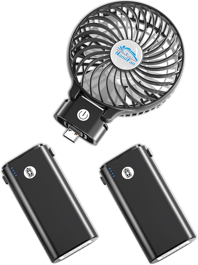 HandFan 10400mAh Handheld Fan Rechargeable, 40Hrs Long-Lasted Hand Fan, Mini Personal Fans Foldable, Heavy Duty Battery Fans Portable for Travel Beach Concerts Cruise Makeup(Clear Blade)