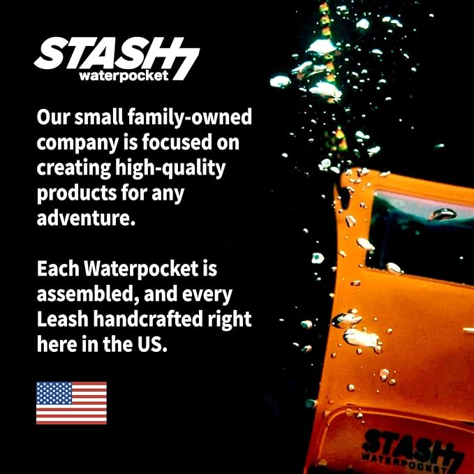 Stash7 Waterproof Phone Pouch w/Long Lanyard | IPX8 Adventure Grade Cellphone Dry Bag Case, Fits iPhone 15 Pro Max,14 Pro Max, 13 Pro Max, XS, XR, Galaxy S21, for Snorkeling, Kayaking, Cruise Orange