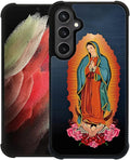 for Samsung Galaxy S23 FE Case, Red Virgen Guadalupe Pattern Graphic Design Girl Boy Soft Silicone Hard Acrylic Shock Protection for Samsung Galaxy S23 FE