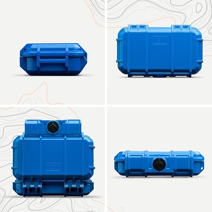 Evergreen 56 Dry Box - EDC Tough Protective Case USA Made for Organization of Cameras, Phones, Camping, Fishing, Hiking, Water Sports (Blue)
