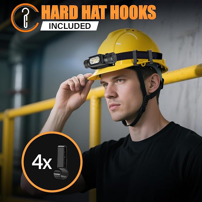Headlamp Rechargeable, 2000 Lumen Super Bright LED Head Lamps with Red Light, IP67 Waterproof Rechargeable Headlight with 10 Modes, 2600 mAh Battery Powered Head Lights for Adults Outdoor Camping