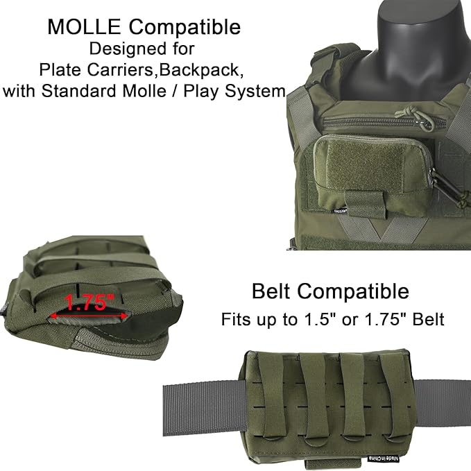 Tactical Molle Admin Pouch Chest Rig Small Molle Chest Pouch Utility MOLLE/Belt Pouch Tactical Vest Pouch Storage Organizer Panel for Tactical Vest 1.75'' Belt Molle Platform