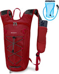 Blue Quartz Hydration Backpack with 2L Water Bladder, Hiking Water Backpack for Women Men, Lightweight Cycling Daypack with Phone Pocket & Helmet Net Bag, Hydration Pack for Biking, Running, Skiing