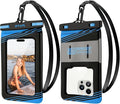 Floating Waterproof Phone Pouch 2 Pack - IPX8 Waterproof Phone Case with Lanyard, Universal Protector for iPhone 17/16/15/14/13 Pro Max Plus & Galaxy S25/S24, Blue