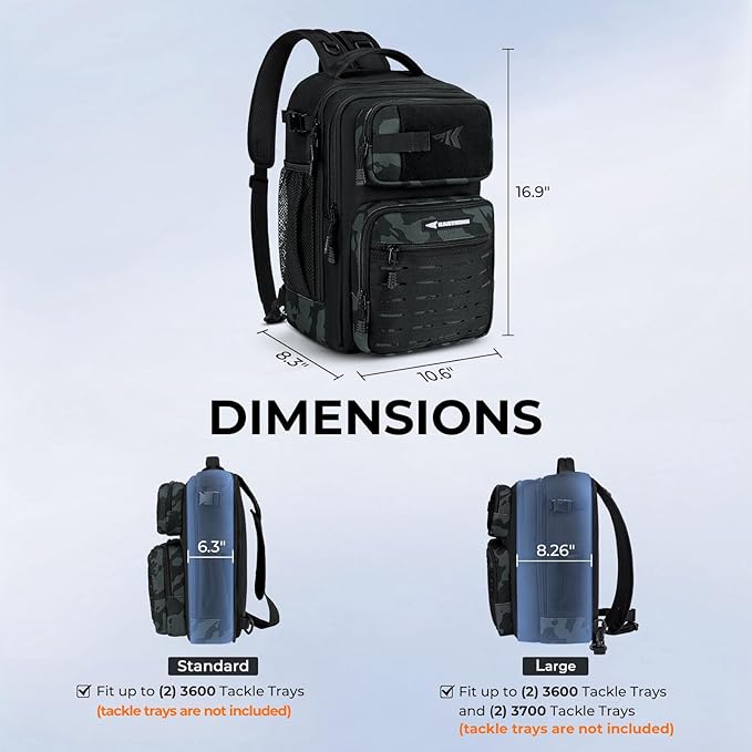 KastKing BlowBak Tactical Sling Tackle Bag-Lightweight Fishing Backpack Storge Fishing Gear and Equipment,Gift for Men