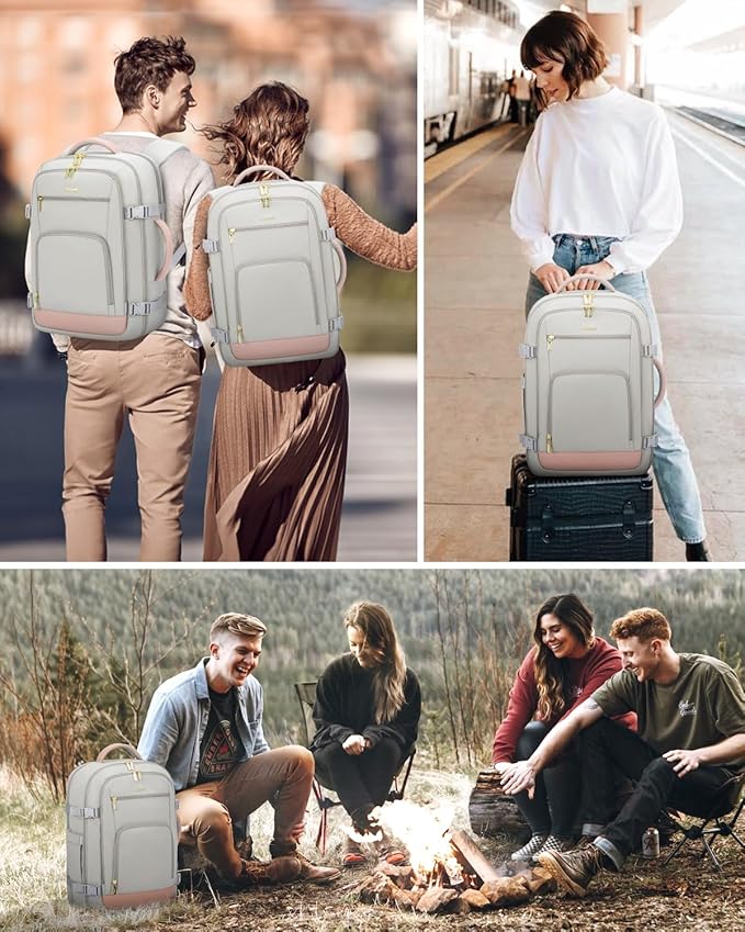 LOVEVOOK Carry On Travel Backpack For Women Flight Approved, 40L Large Personal Item Backpack Travel Bag for Airplanes, Business 17 Inch Laptop Backpack, Weekender Overnight Daypack, With 2 Cubes