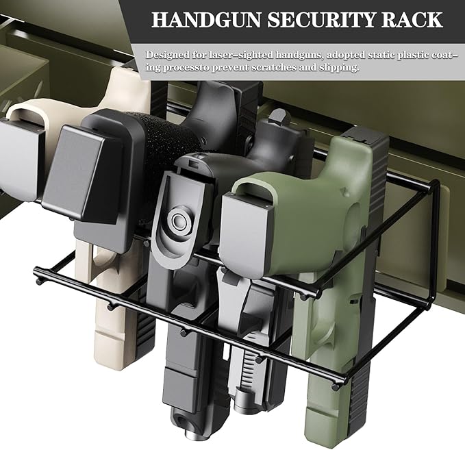 Wall Rack System - Heavy-Duty Aluminium Tactical Storage for Rifles, Carbines, Shotguns & Handguns, Modular Slatwall Organizer Holds up to 3 Rifles, 7 Pistols & 4 Mags