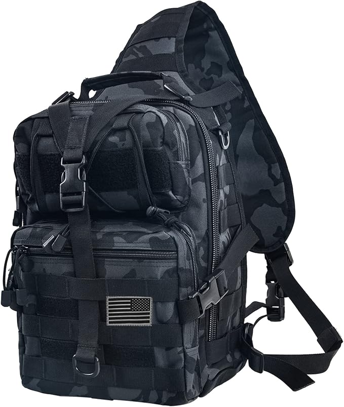 hopopower Tactical Sling Bag, Sport Bag Military Rover Shoulder Backpack EDC Assault Range Bag, Chest Pack Handbag Waterproof
