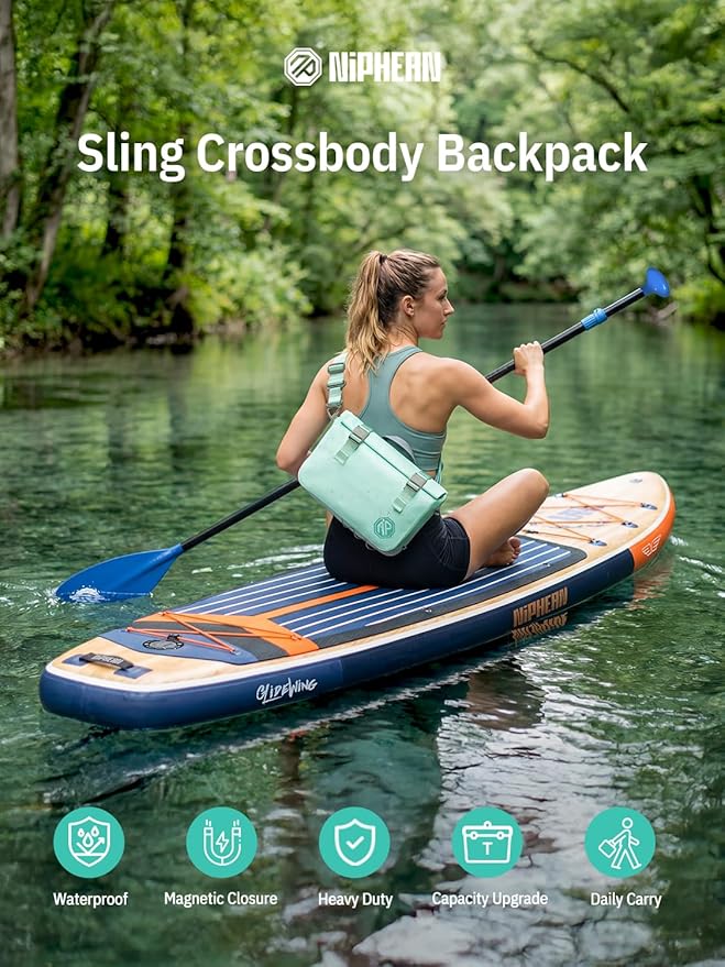 niphean IPX7 Waterproof Dry Bag with Magnetic One-Hand Closure, 7.5L Sling Crossbody Bag for Men Women Dry Bags Waterproof Backpack for Paddleboarding, Kayaking, Beach, Boating, Camping and Daily