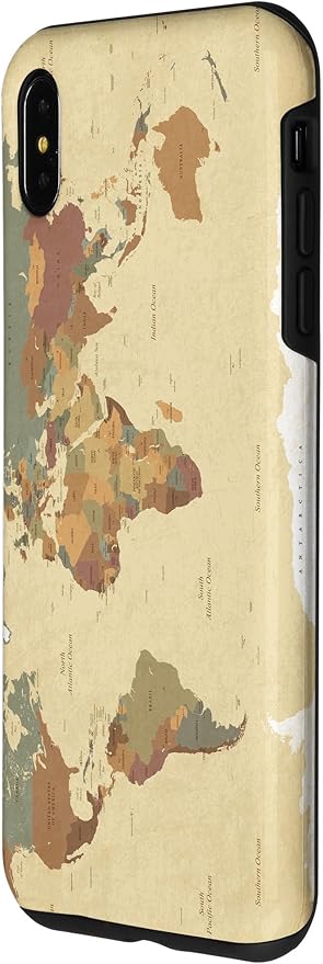 Globe Map Smartphone Cell Cover Gift World Map Pattern Phone Case for iPhone XS Max