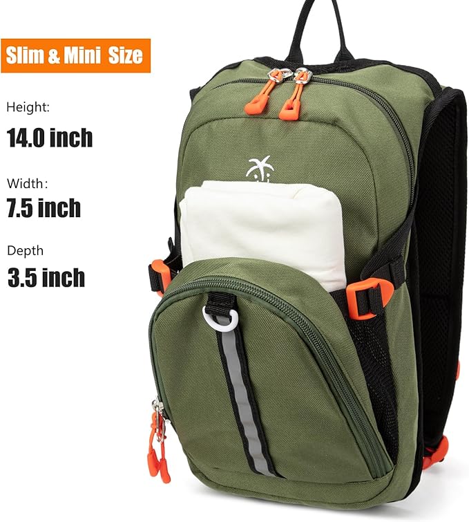 Kids Hydration Backpack, Water Hiking Backpack for Boys or Girls with 1.5L Reservoir Bladder