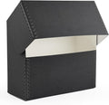 Lineco Archival Document Storage Box with Metal Edge, Acid-Free Black Boxboard, Organize and Store Files, Prints, Photos, Legal-Sized Case 15.5" x 10.5" x 5" Wide
