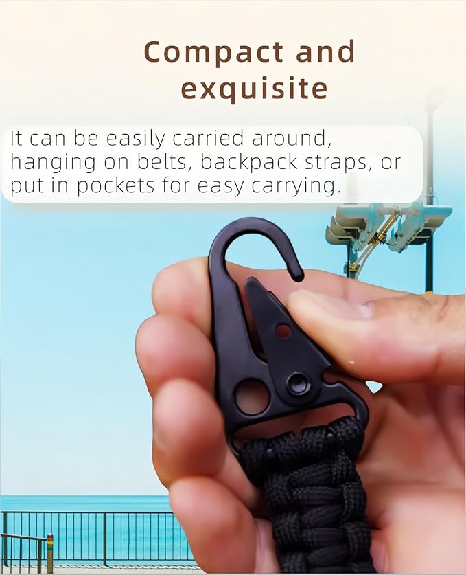 Tactical Paracord Keychain with Cobra Weave - Military Grade 550 Survival Gear, Anti-Loss Carabiner Clip for Hiking/Camping - Secure Keys, ID Badge, Tools (Gift Ready)