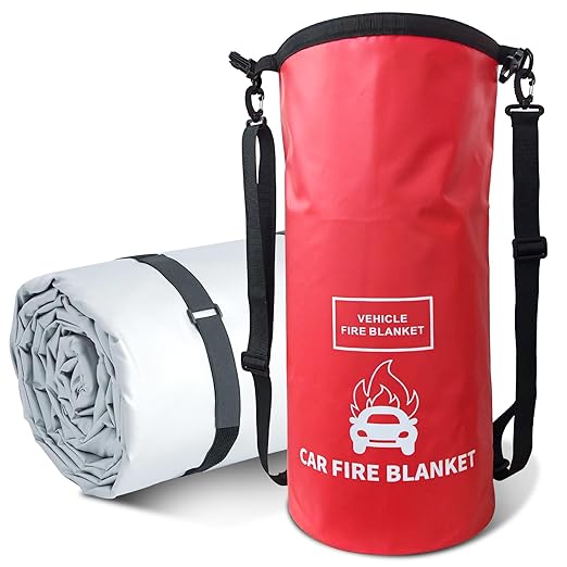 Vehicle Fire Blanket, Emergency Fire Extinguisher Blanket for Car,Survival Safety Fire Blanket for Automobiles, Motorcycles, Warehouses, House, Camping in the Wilderness (13.1x19.6ft)