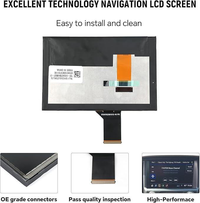7" Uconnect Screen Replacement LCD Display Digitizer for 2017 2018 2019 2020 Jeep Compass LCD Monitor Screen Radio Navigation Replace TDO-WXGA0700K00033-V2 TDO-WXGA0700K00057-V1