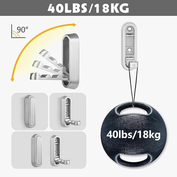 Dntorx Folding Coat Hooks, 6 Pcs Foldable Silver Wall Hooks Heavy Duty Foldable Hook Bathroom Towel Hooks Robe Hooks Wall Mounted for Hanging Coat Towels Clothes Hat Bags Keys