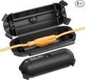 [2 Pack] Outdoor Extension Cord Safety Cover, BN-LINK Outdoor Plug Protector Waterproof, Electrical Connection Box for Holiday String Lights & Tools, Black