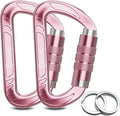 3inch Auto Locking Carabiner Clips Heavy Duty, 12KN /2697lbs Lightweight keychain carabiners, Sturdy Twist Lock Caribeeners for Camping Hiking Hammock Swing Backpack, dog leash and Harness etc