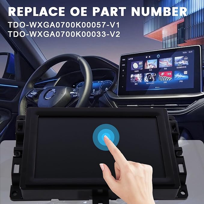 7" Uconnect Touch Screen Display Compatible with 2017 2018 2019 2020 Jeep Compass # TDO-WXGA0700K00057-V1 TDO-WXGA0700K00033-V2 with Bracket(No 8.4'')