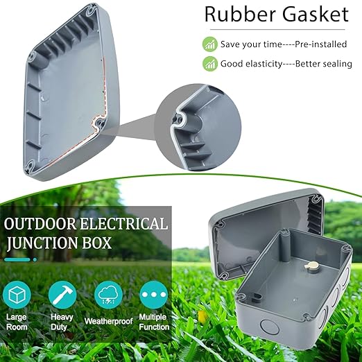 IP66 Outdoor Junction Box, Nineleaf 6PK Weatherproof Electrical Boxes with 24PK 20mm Cable Gland Kit(6 Set), PVC/ABS Plastic Enclosure Box Universal Watertight 4.9 x 3.3 x 2.3 inch (125x86x62mm)