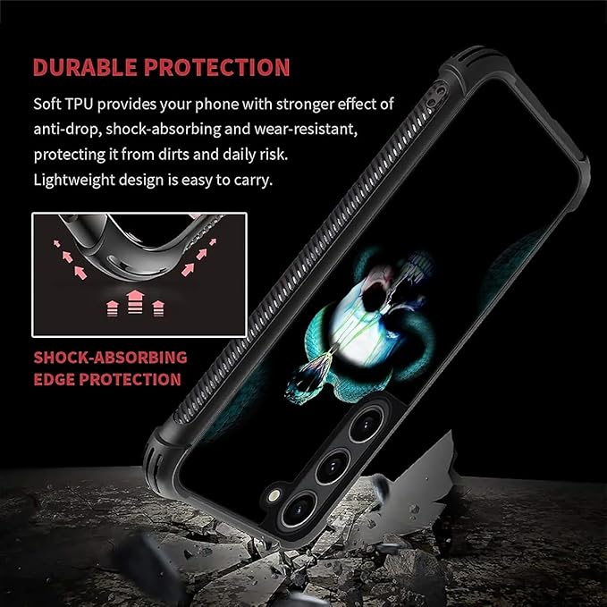 for Samsung Galaxy S23 Plus Case, Skeleton Winding Snake Pattern Graphic Design Girl Boy Soft Silicone Hard Acrylic Shock Protection for Samsung Galaxy S23 Plus