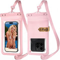 MOLOPPO Waterproof Phone Pouch, with Interior Card Holder, Large Dry Phone Case for iPhone 17 16 15 14 13 Pro Max, Beach Vacation Essentials,1 Pack, Pink