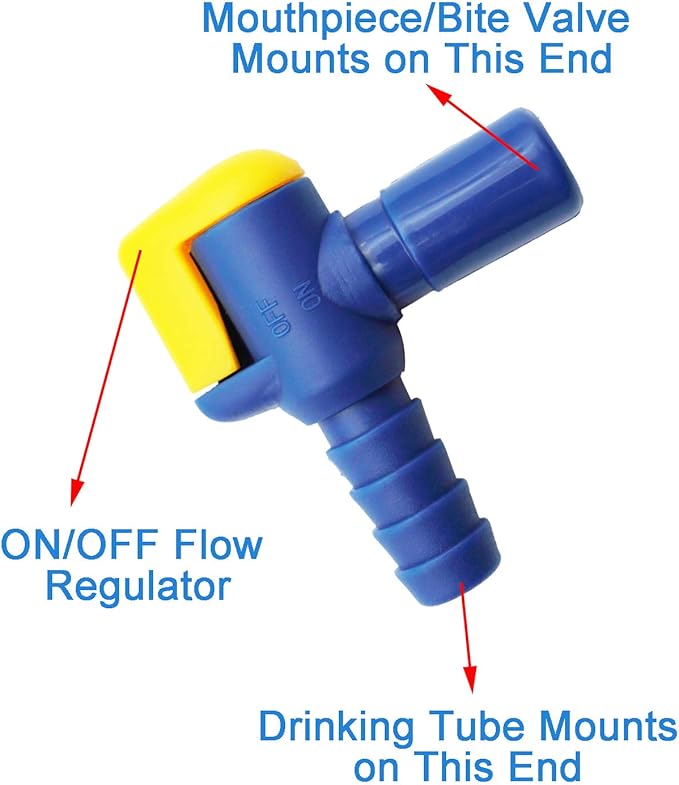 Bite Valve Replacement Mouthpiece Fit for Hydration Pack Bladder Water Backpack and Most Brands(4-Pack), with Shutoff Valve and Tube O-Ring