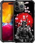 for iPhone 15 Pro Case, Sakura Japanese Samurai Pattern Graphic Design Girl Boy Soft Silicone Hard Acrylic Shock Protection for iPhone 15 Pro