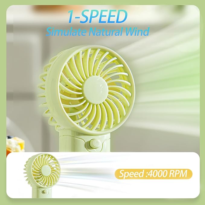 4 Pack Mini Portable Fan - 5'' AAA Battery Operated, Lightweight Handheld with 1 Speed & Lanyard - Quiet Personal Fan for Kids, Girls, Women & Men - Ideal for Office,Outdoor,Travel,Commute,Makeup