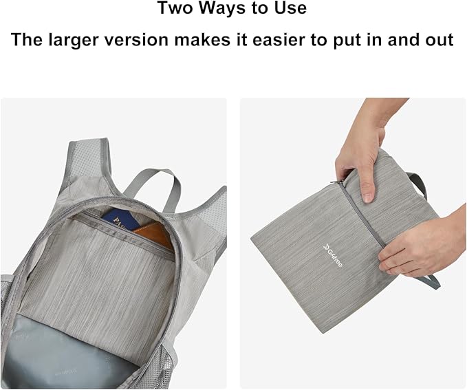 G4Free 15L Hiking Daypack Lightweight Travel Backpack Packable Outdoor Casual Foldable Shoulder Bag (Grey)