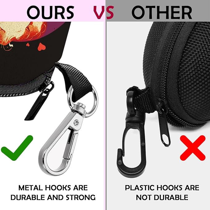 Glasses Case Sunglasses Eyeglass Soft Case Zipper Light Neoprene Pouch with Metal Belt Clip Aesthetic Cute Women Men