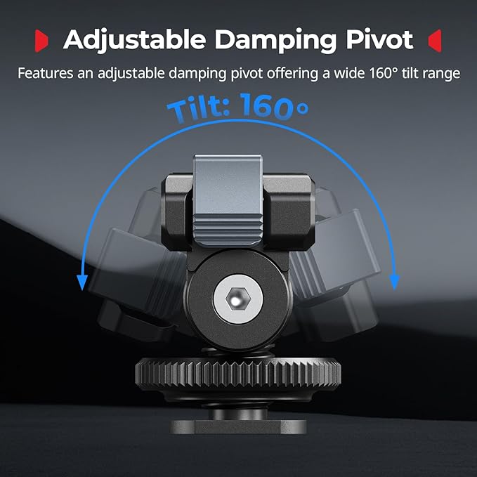 SMALLRIG Cold Shoe Adapter Mount for DJI Osmo 360 / Action 5 Pro / 4 / 3, with Quick Release Mount, 180° Tilt Adjustable - 5436