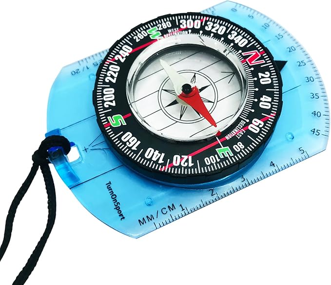 Orienteering Compass - Hiking Backpacking Compass - Advanced Scout Compass Camping and Navigation - Boy Scout Compass Kids - Childrens Compasses for Map Reading - Baseplate Compass Survival