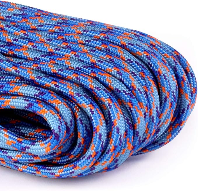 Atwood Rope MFG 550 Paracord 100 Feet 7-Strand Core Nylon Parachute Cord Outside Survival Gear Made in USA | Lanyards, Bracelets, Handle Wraps, Keychain (Nebula)