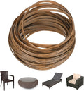M METERXITY 1-Pack Wicker Repair Kit, 5mm x 33ft/10m Plastic Flat Rattan Replacement Supplies for Patio Furniture Repair/Basket Making/Chair Weaving, Synthetic Woven Rattan [Khaki]