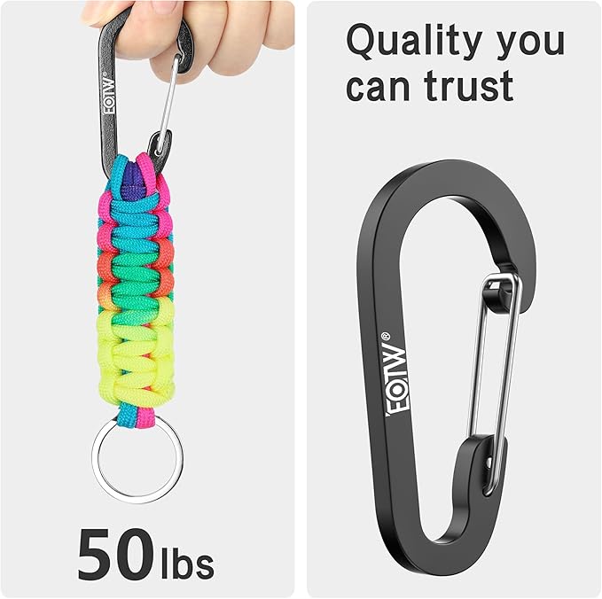 EOTW Paracord Keychain for Men Women Paracord Carabiner Backpack Keychain with Aluminum Clip for Camping Hiking Outdoor Gear