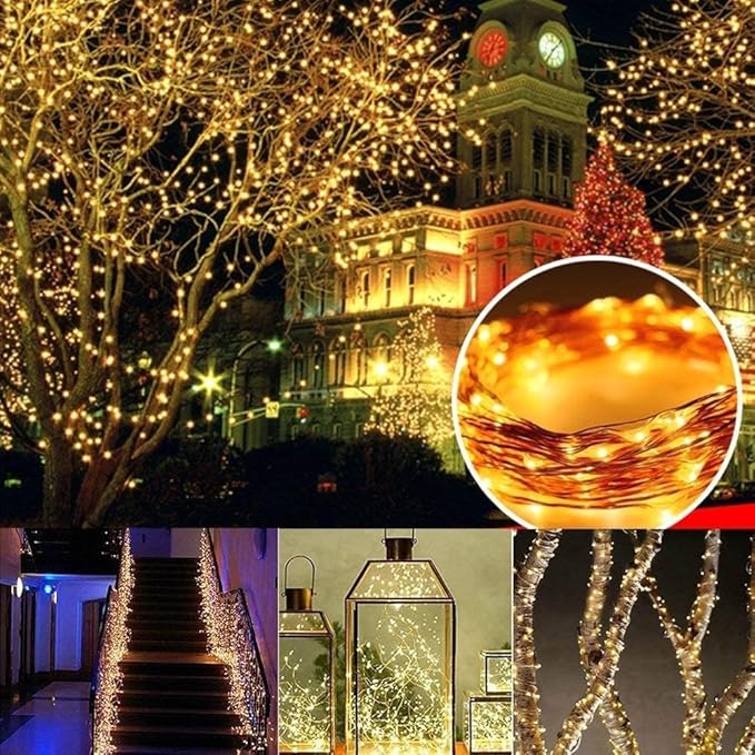 Joomer Solar Fairy Lights, 2-Pack Total 80FT 240LED Solar String Lights Outdoor Waterproof 8 Lighting Modes for Patio Fence Party Garden Yard Home Holiday Tree Outdoor Decoration (Warm White)