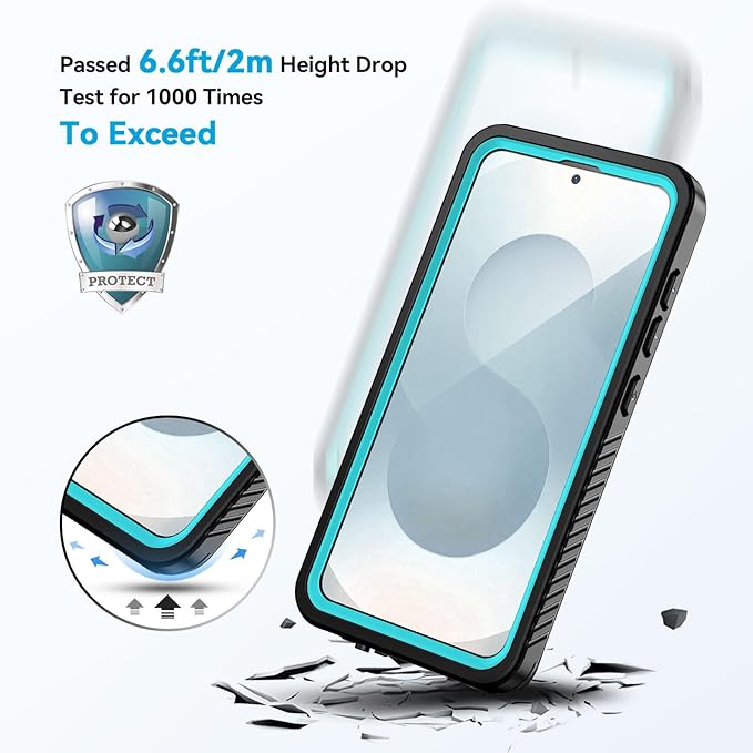 Lanhiem for Samsung Galaxy S25+ Plus Case, IP68 Waterproof Dustproof Case with Built-in Screen Protector, Rugged Full Body Shockproof Protective Cover for Galaxy S25 Plus 6.7 Inch, Teal