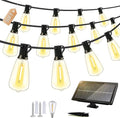 Outdoor Solar String Lights Waterproof: ST38 50ft Shatterproof Patio Lights - Solar Powered & USB Dual Charging - 3 Modes Button Control - Garden Backyard Gazebo Porch Party Decor