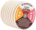 Mandala Crafts Round Genuine Cream Leather Cord for Jewelry Making – 5mm Cowhide Leather Rope String Lace for Kumihimo – 4.4 Yards Cowhide Craft Cording Spool
