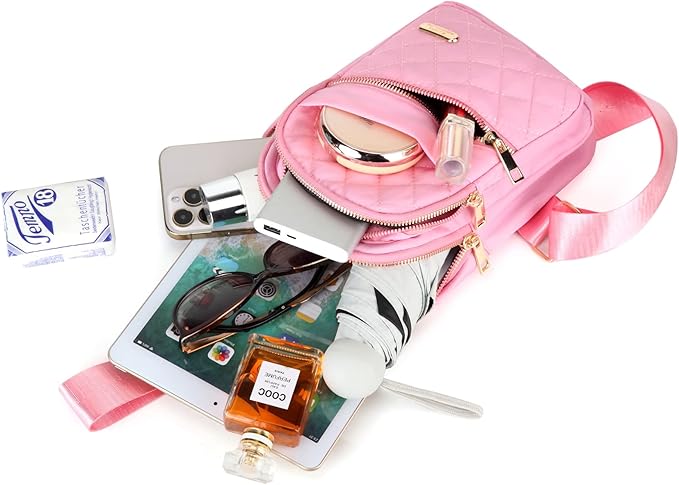 AOSTIHOT Crossbody Small Sling Backpack Sling Bag for Women, Chest Bag Daypack Crossbody for Travel Sport Running Hiking Pink