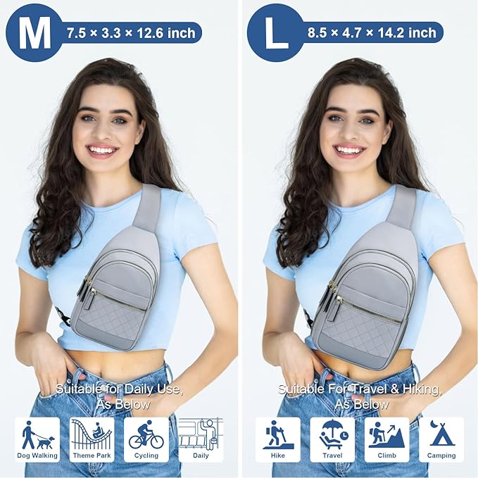 Capolo Sling Bag for Women Men Waterproof Crossbody Bags for Women Trendy Casual Fanny Pack with Convertible Shoulder Strap Chest Bag for Travel Hiking(Blue, Medium)