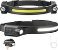 AlpsWolf LED Headlamp Rechargeable, 2 XPE LED and COB LED Head Lamp, Motion Sensor, 260° Wide Beam, IPX4 Waterproof, Rechargeable Headlight for Camping Accessories (2 Pack)