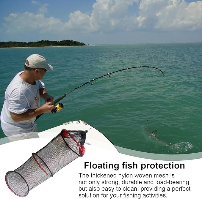 Fish Basket – 25x30cm/25x60cm/25x90cm Nylon, Portable Net Pen, Live Catch System | Perfect for Bank Fishing Activities, Boat Side Storage, Bait Preservation Needs, Outdoor Sports Gear