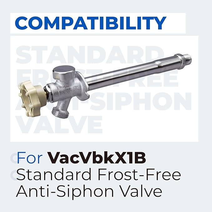 Vacuum Breaker Replacement Kit for VACVBKX1B Traditional Anti-Siphon Frost-Free Sillcock Valves Hose Bib Sillcock Valve Replacement Assembly for Outside Repair Accessories, Brass Cap