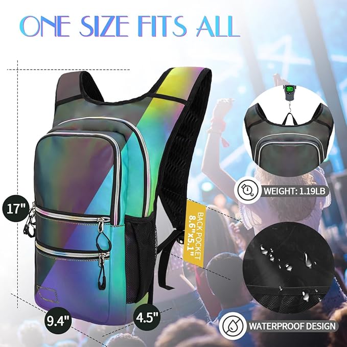 Hydration Pack, Water Backpack with 3L Hydration Bladder Lightweight Insulation, Festival Essential, Rave Hydration Backpack, Hydropack Backpack for Rave, Hiking, Biking, Festival Gear