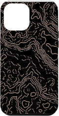 Topography Black & Brown Abstract Pattern Topographic Map Case for iPhone 12 Pro Max